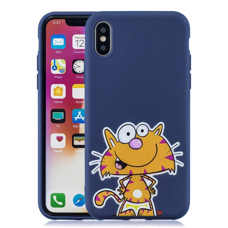 For iPhone XS Max Shockproof Protector Cover Full Coverage Silicone Case, Color:Big face cat