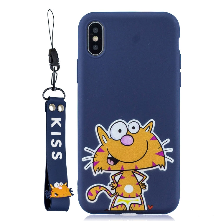 For iPhone XS Max Shockproof Protector Cover Full Coverage Silicone Case, Color:Big face cat