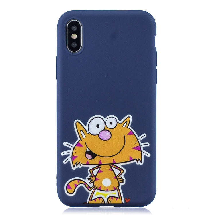 For iPhone XS Max Shockproof Protector Cover Full Coverage Silicone Case, Color:Big face cat