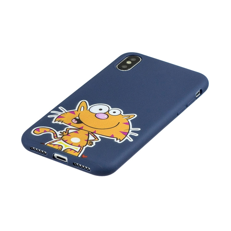 For iPhone XS Max Shockproof Protector Cover Full Coverage Silicone Case, Color:Big face cat
