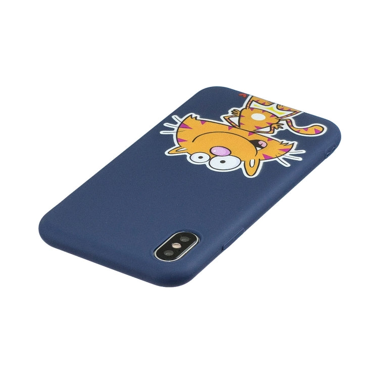 For iPhone XS Max Shockproof Protector Cover Full Coverage Silicone Case, Color:Big face cat