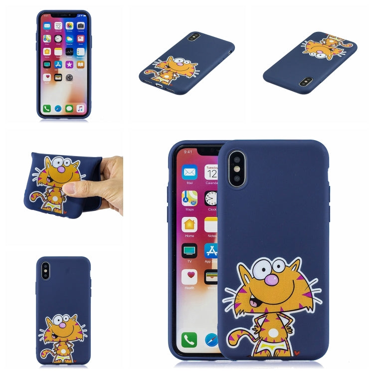 For iPhone XS Max Shockproof Protector Cover Full Coverage Silicone Case, Color:Big face cat