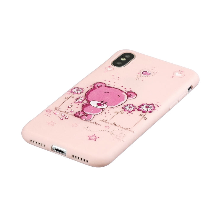 For iPhone XS Max Shockproof Protector Cover Full Coverage Silicone Case, Color:Flower Bear