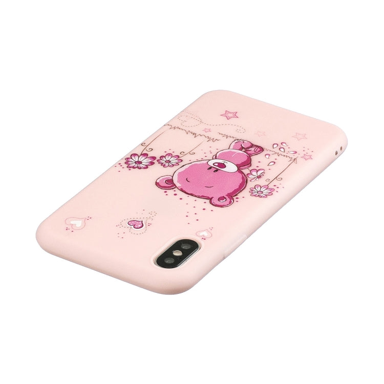 For iPhone XS Max Shockproof Protector Cover Full Coverage Silicone Case, Color:Flower Bear