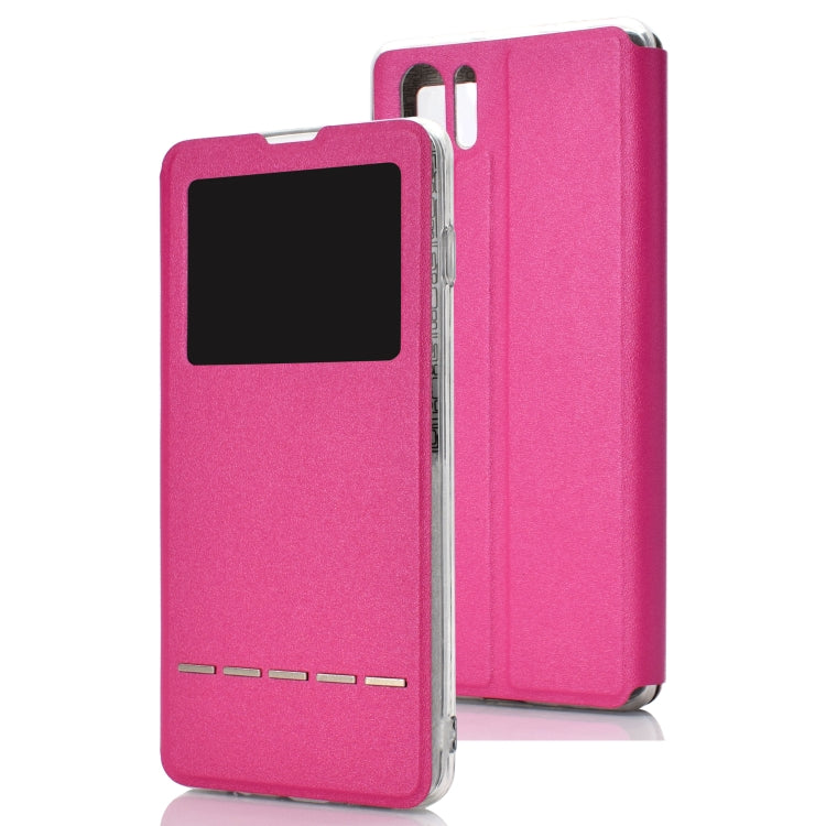 Golden Beach Intelligent Answering Brings Electric Display Window with Bracket Left and Right Flip Cover Leather Case For Huawei P30 Pro