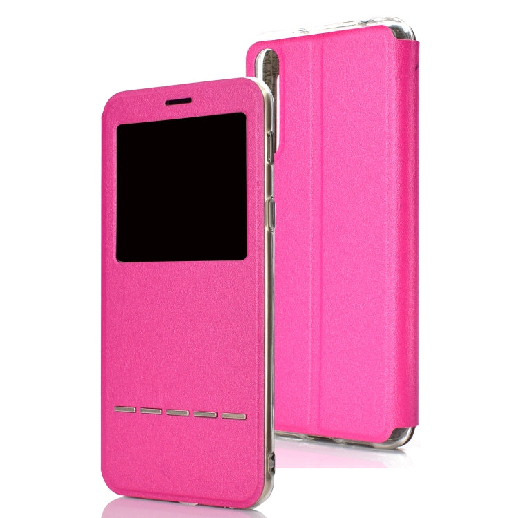 Golden Beach Intelligent Answering Brings Electric Display Window with Bracket Left and Right Flip Cover Leather Case For Huawei P30