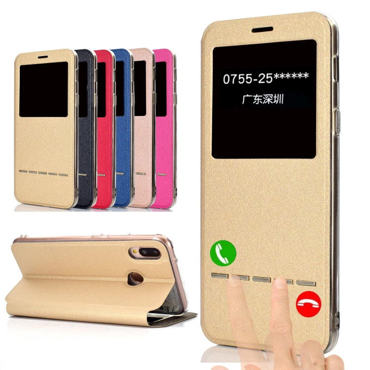 Frosted Texture Horizontal Flip Leather Case for Huawei P20 Lite, with Call Display ID & Holder