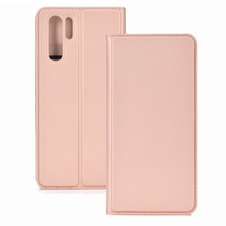 Ultra-thin Pressed Magnetic TPU+PU Leather Case for Huawei P30 Pro with Card Slot & Holder
