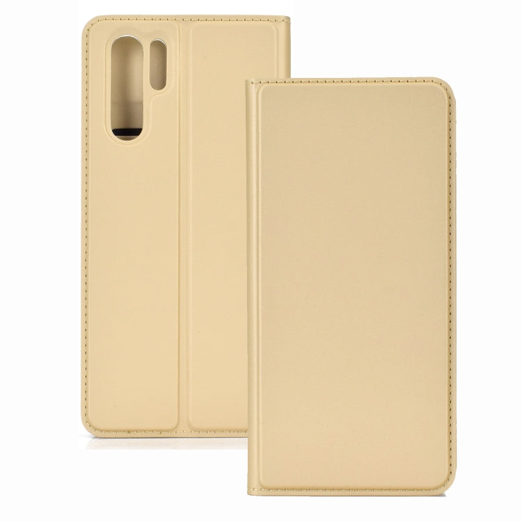 Ultra-thin Pressed Magnetic TPU+PU Leather Case for Huawei P30 Pro with Card Slot & Holder