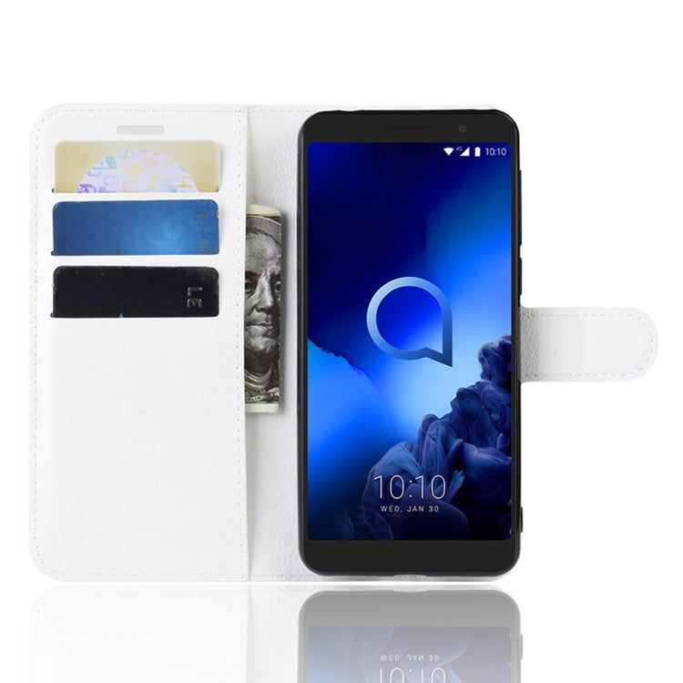 Litchi Texture Horizontal Flip Leather Case for Alcatel 1X 2019, with Wallet & Holder & Card Slots