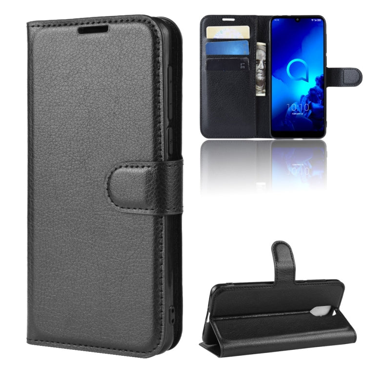 Litchi Texture Horizontal Flip Leather Case for Alcatel 3L, with Wallet & Holder & Card Slots