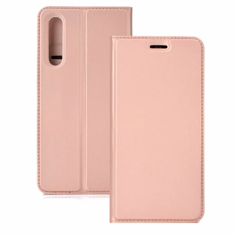Ultra-thin Pressed Magnetic TPU+PU Leather Case for Huawei P30 Lite with Card Slot & Holder