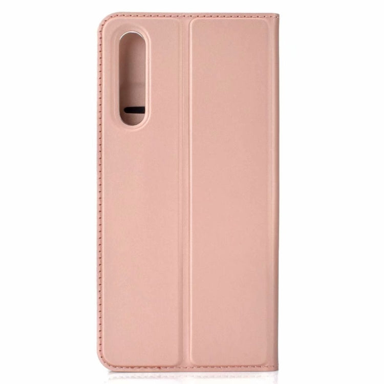 Ultra-thin Pressed Magnetic TPU+PU Leather Case for Huawei P30 Lite with Card Slot & Holder