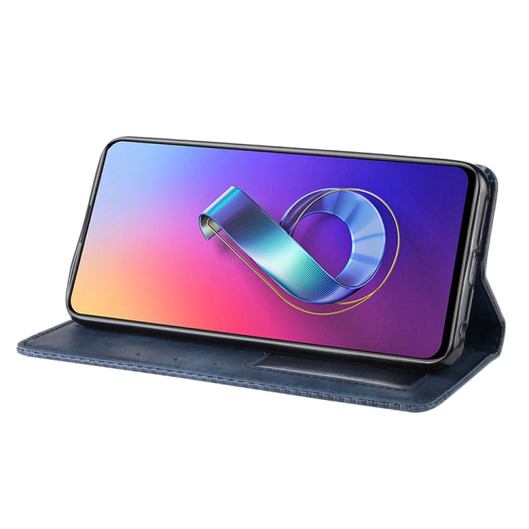 Magnetic Buckle Retro Crazy Horse Texture Horizontal Flip Leather Case for Asus Zenfone 6 ZS630KL, with Holder & Card Slots & Photo Frame