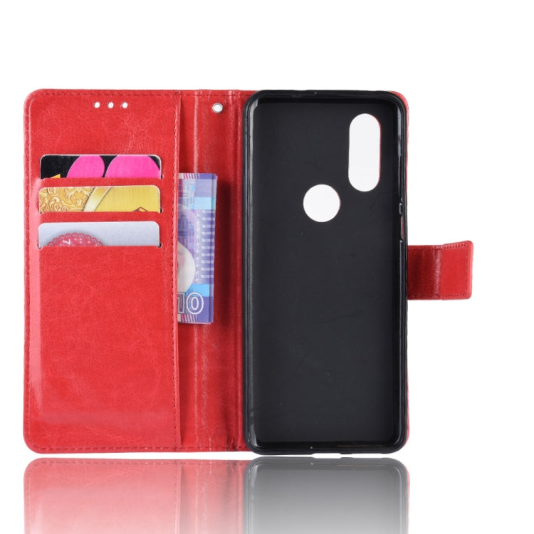 Retro Crazy Horse Texture Horizontal Flip Leather Case for Motorola MOTO One Vision, with Holder & Card Slots & Photo Frame