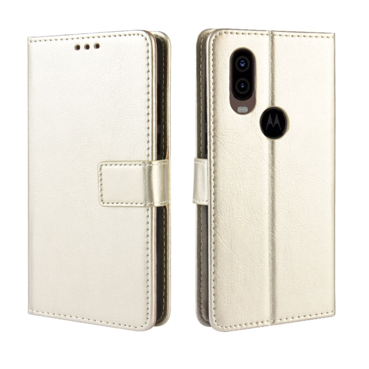 Retro Crazy Horse Texture Horizontal Flip Leather Case for Motorola MOTO One Vision, with Holder & Card Slots & Photo Frame