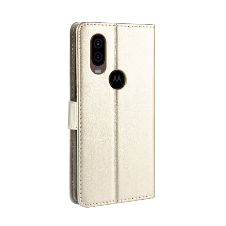 Retro Crazy Horse Texture Horizontal Flip Leather Case for Motorola MOTO One Vision, with Holder & Card Slots & Photo Frame