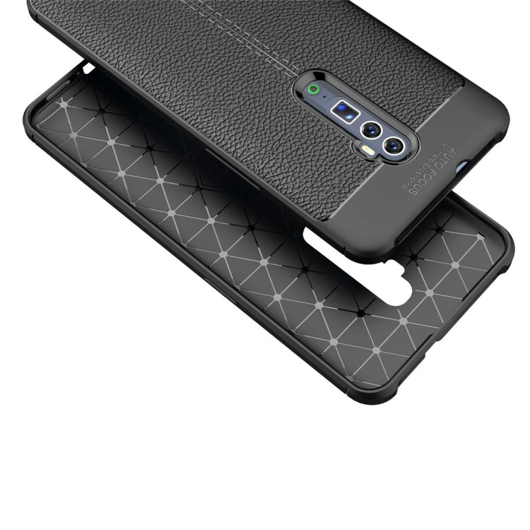 Litchi Texture TPU Shockproof Case for OPPO Reno (Zoom)(Black)