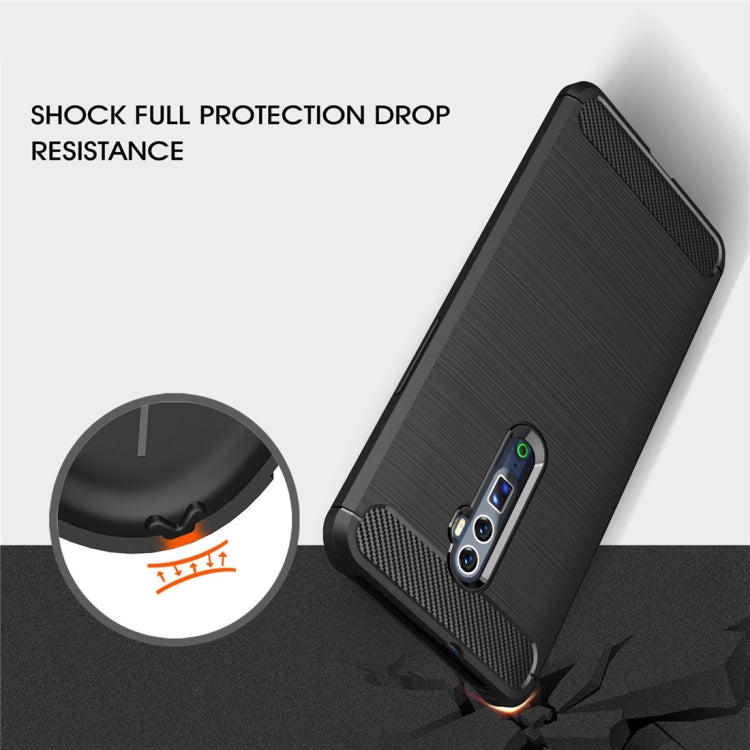 Brushed Texture Carbon Fiber TPU Case for OPPO Reno (Zoom)(Black)