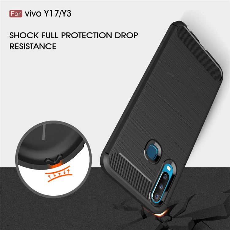 Brushed Texture Carbon Fiber TPU Case for Vivo Y17 / Y3