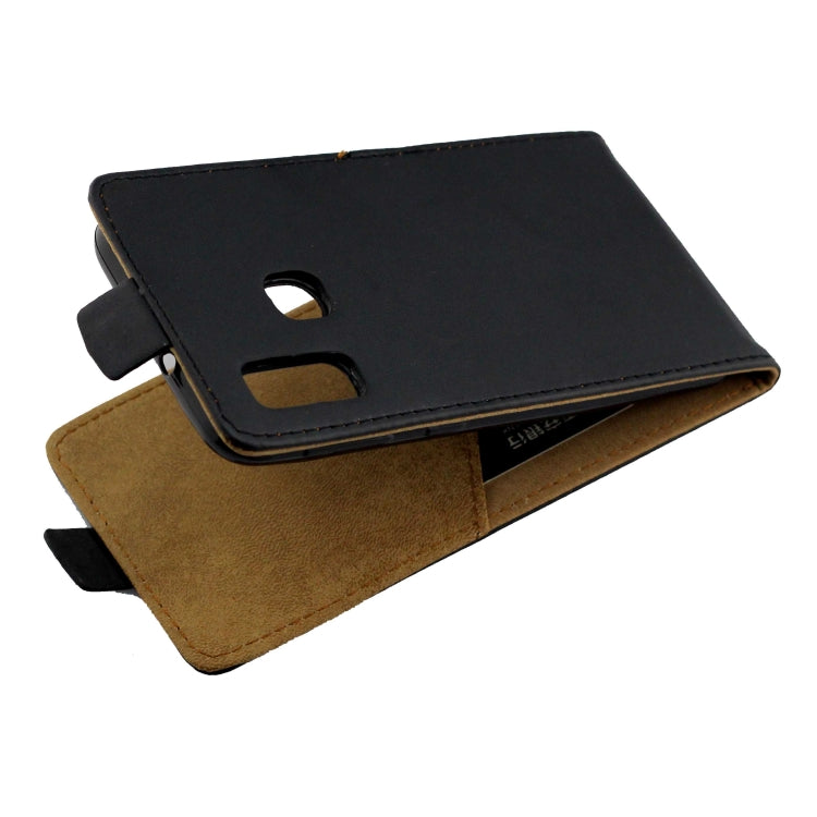 Business Style Vertical Flip TPU Leather Case  with Card Slot for Samsung Galaxy A20e/A202(black)