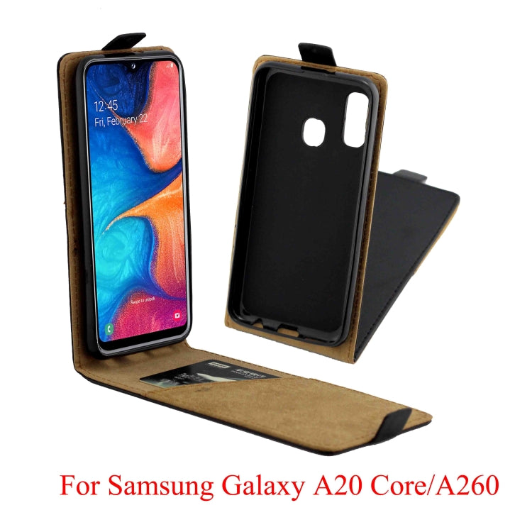 Business Style Vertical Flip TPU Leather Case  with Card Slot for Samsung Galaxy A20e/A202(black)