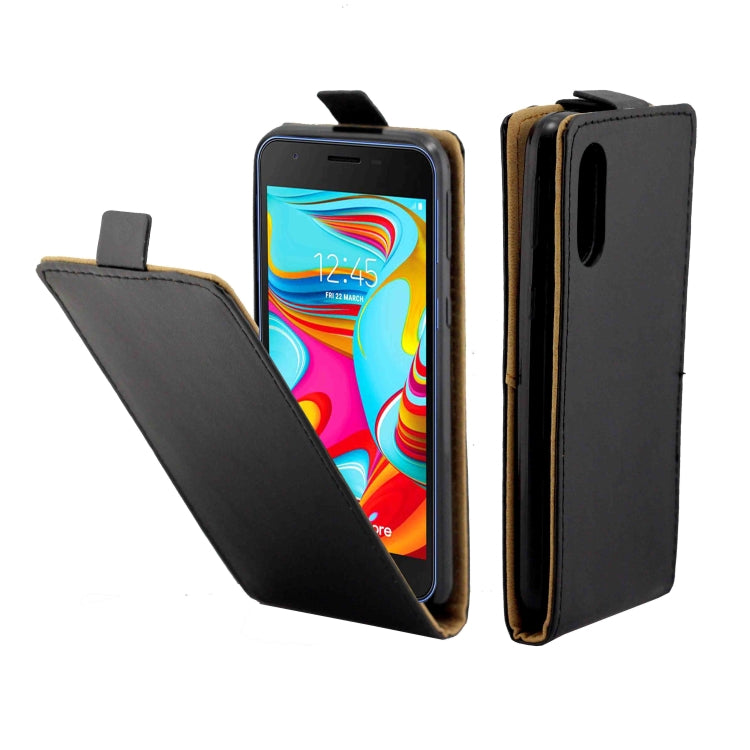 Business Style Vertical Flip TPU Leather Case  with Card Slot for Samsung Galaxy A2 Core/A260(black)