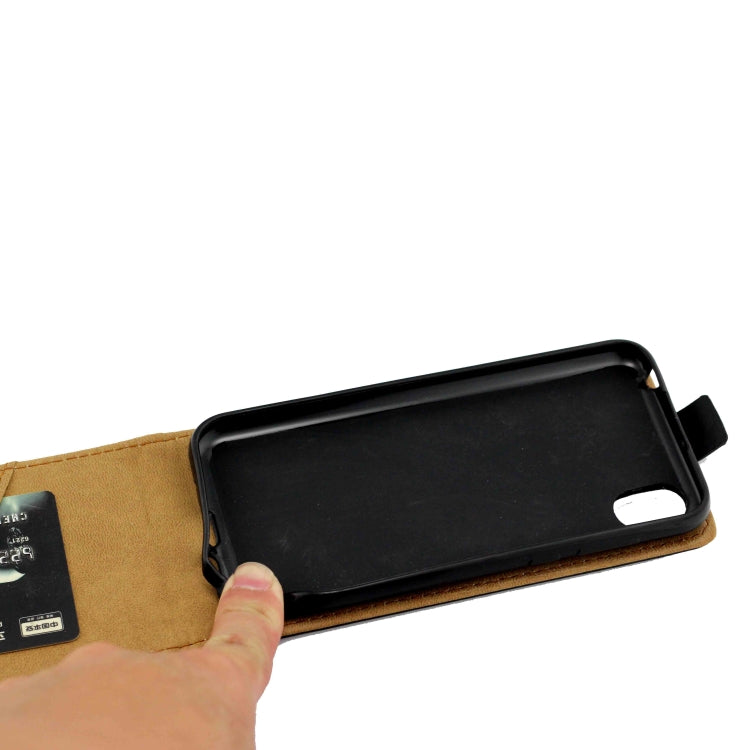 Business Style Vertical Flip TPU Leather Case  with Card Slot for Huawei Y5 (2019)/Honor 8S(black)