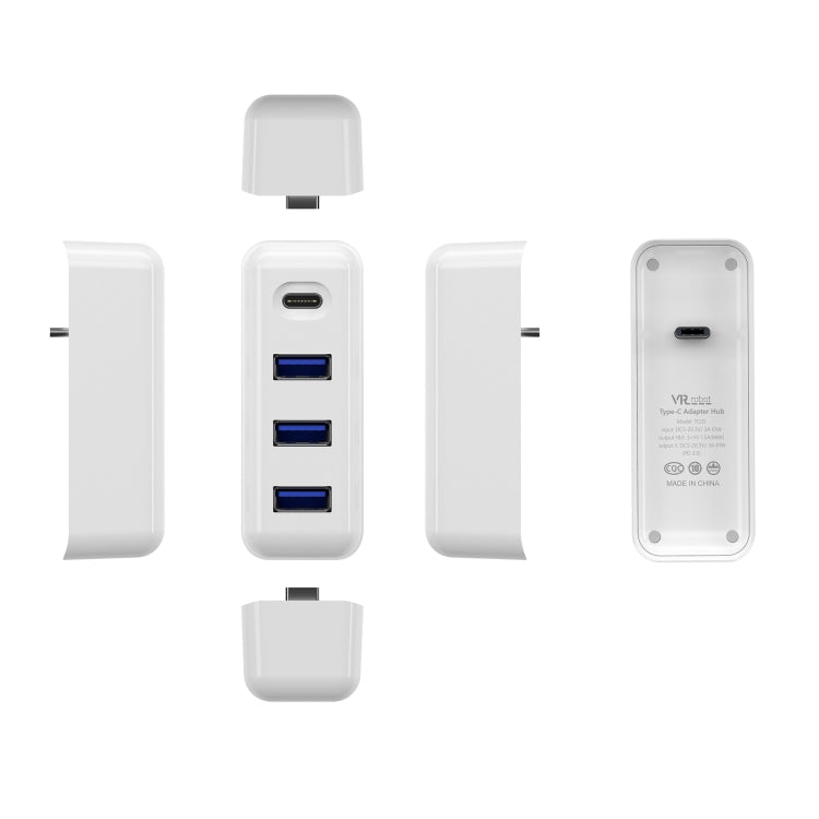 USB Type-C 61W Laptop Power Dock Multi-function HUB with 3 USB 3.0 Interface 1 Type-C Interface