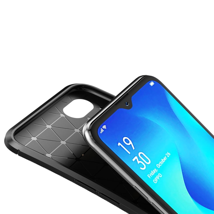 Beetle Series Carbon Fiber Texture Shockproof TPU Case for OPPO A1k