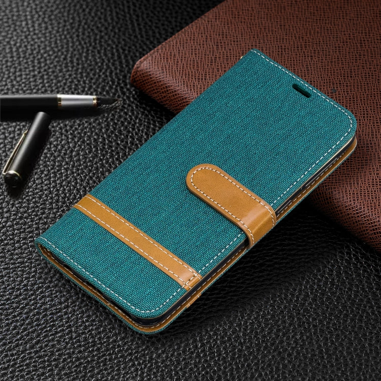 Color Matching Denim Texture Leather Case for Samsung Galaxy A20E, with Holder & Card Slots & Wallet & Lanyard