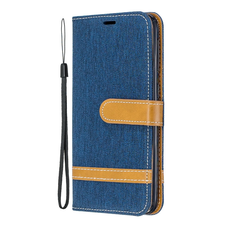 Color Matching Denim Texture Leather Case for Samsung Galaxy A20E, with Holder & Card Slots & Wallet & Lanyard