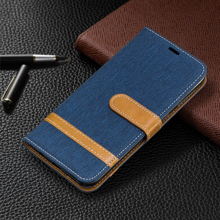 Color Matching Denim Texture Leather Case for Samsung Galaxy A20E, with Holder & Card Slots & Wallet & Lanyard