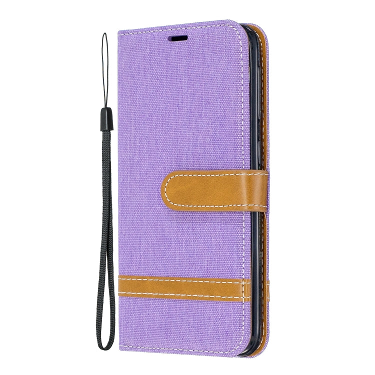 Color Matching Denim Texture Leather Case for Samsung Galaxy A20E, with Holder & Card Slots & Wallet & Lanyard