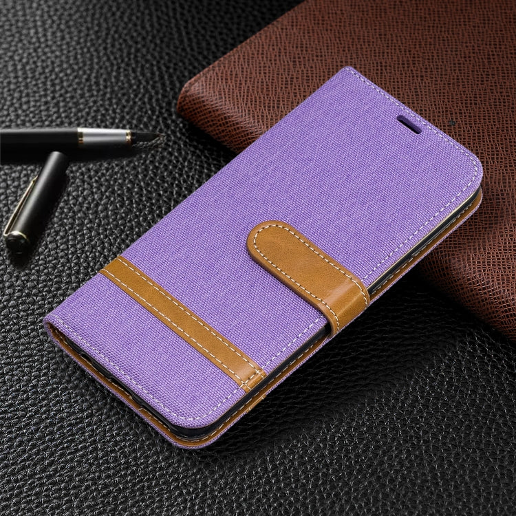 Color Matching Denim Texture Leather Case for Samsung Galaxy A20E, with Holder & Card Slots & Wallet & Lanyard