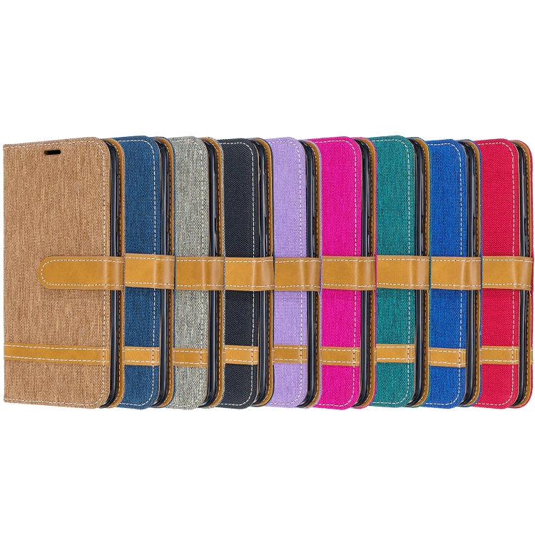 Color Matching Denim Texture Leather Case for Samsung Galaxy A20E, with Holder & Card Slots & Wallet & Lanyard