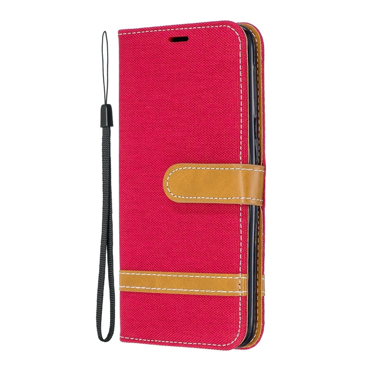 Color Matching Denim Texture Leather Case for Samsung Galaxy A20E, with Holder & Card Slots & Wallet & Lanyard
