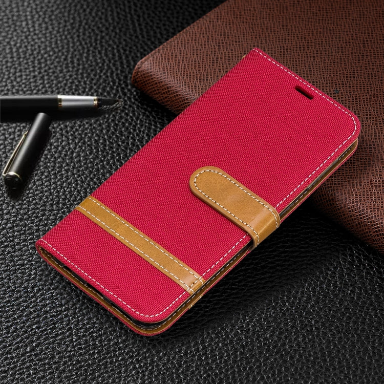 Color Matching Denim Texture Leather Case for Samsung Galaxy A20E, with Holder & Card Slots & Wallet & Lanyard