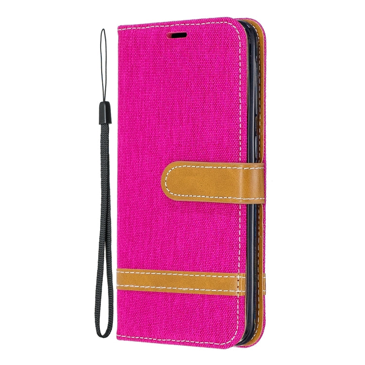 Color Matching Denim Texture Leather Case for Samsung Galaxy A20E, with Holder & Card Slots & Wallet & Lanyard