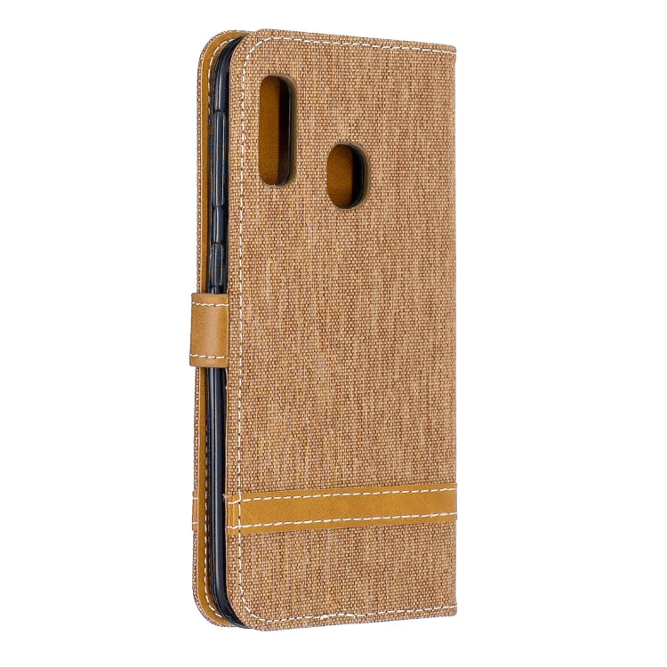 Color Matching Denim Texture Leather Case for Samsung Galaxy A20E, with Holder & Card Slots & Wallet & Lanyard