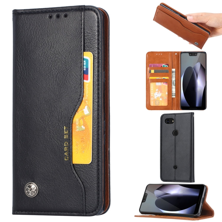 Knead Skin Texture Horizontal Flip Leather Case for Google Pixel 3a, with Photo Frame & Holder & Card Slots & Wallet