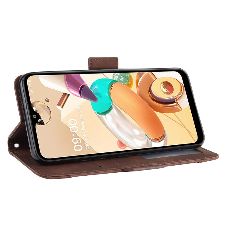 For  LG K41S / K51S Wallet Style Skin Feel Calf Pattern Leather Case, with Holder & Separate Card Slot & Photo Frame