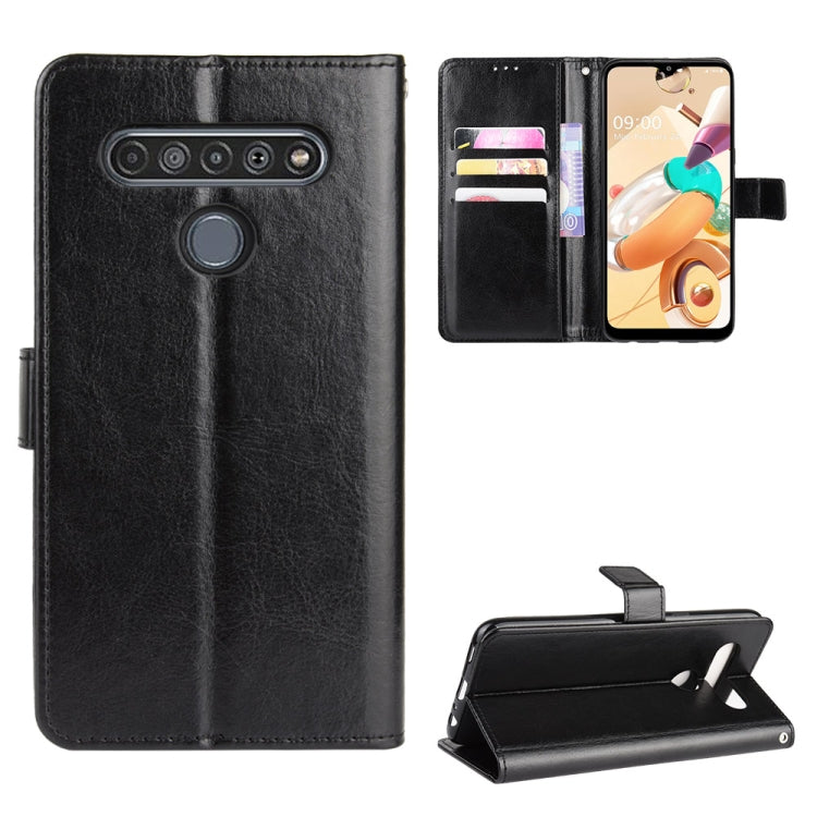 For LG K41S / K51S Retro Crazy Horse Texture Horizontal Flip Leather Case, with Holder & Card Slots & Photo Frame