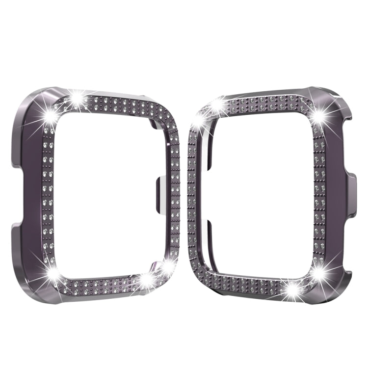 For Fitbit versa / versa lite PC Double-Row Diamond-Encrusted Protective Shell