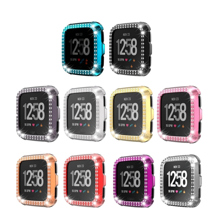 For Fitbit versa / versa lite PC Double-Row Diamond-Encrusted Protective Shell