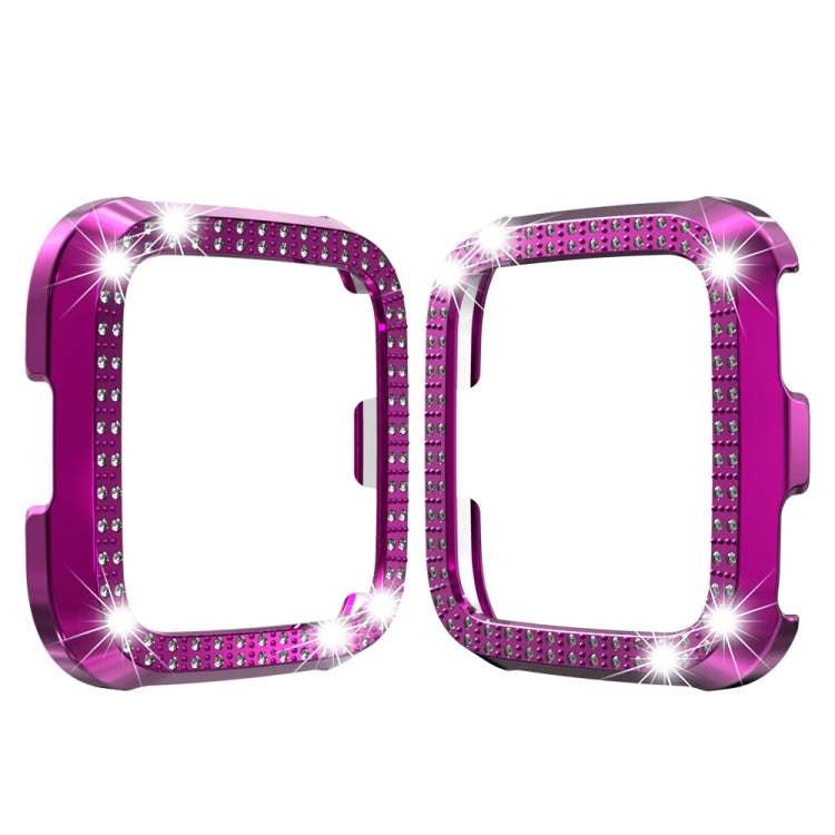 For Fitbit versa / versa lite PC Double-Row Diamond-Encrusted Protective Shell