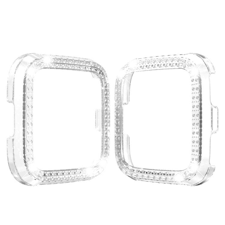 For Fitbit versa / versa lite PC Double-Row Diamond-Encrusted Protective Shell