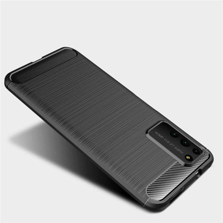 For Huawei Honor X10 Brushed Texture Carbon Fiber TPU Case