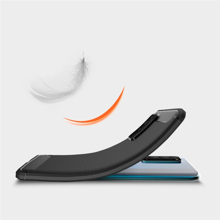 For Huawei Honor X10 Brushed Texture Carbon Fiber TPU Case