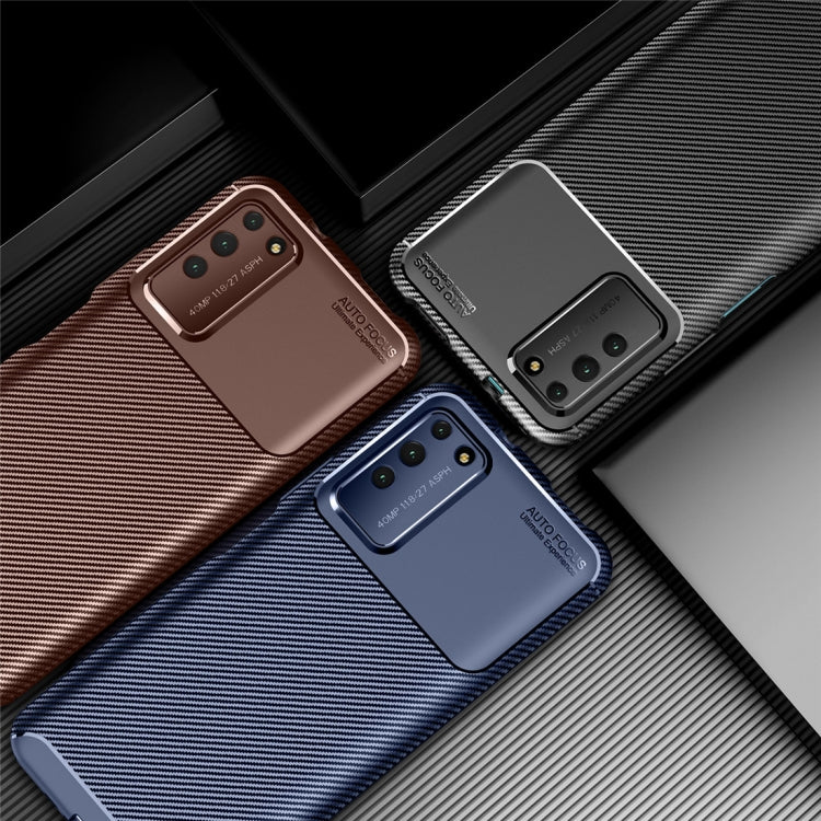 For Huawei Honor X10 Carbon Fiber Texture Shockproof TPU Case